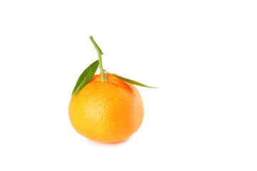 Ripe mandarin isolated on a white background
