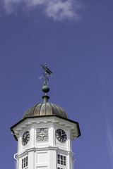 Traditional clock tower with copy space