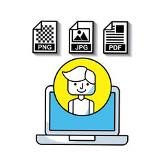 management of electronic formats vector illustration design