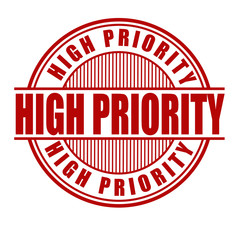 High priority stamp or sign