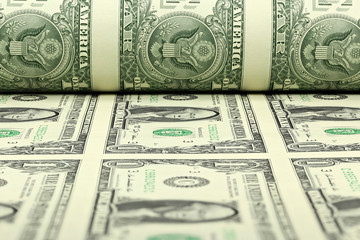 ungeschnittene 1 US Dollar Banknoten
