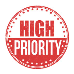 High priority stamp or sign