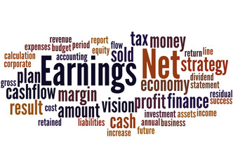 Net Earnings, word cloud concept 2