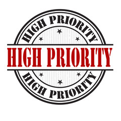 High priority stamp or sign