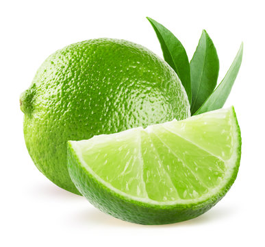 limes isolated on the white background