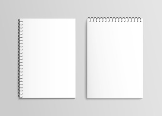 Blank spiral notebook mockup