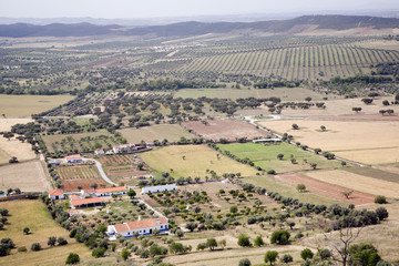 Guadiana river valley as seen from the village of Monsaraz, Alentejo region, southeastern Portugal - obrazy, fototapety, plakaty