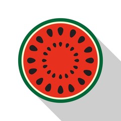 Fototapeta premium Watermelon flat icon on isolated transparent background. 