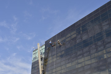 Fototapeta premium Los angeles beverly blvd laveurs de vitres