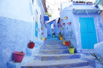 Blue Street in Chefchouen, Morocco