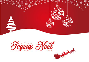 Carte Joyeux noel avec traineau
