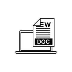 laptop with electronic file vector illustration design