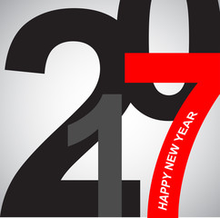 Creative text 2017 in flat design