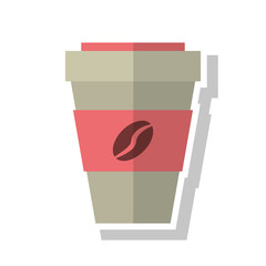 Disposable coffee cup icon. Coffe time drink breakfast and beverage theme. Isolated design. Vector illustration