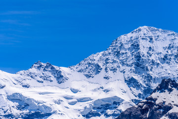 The Swiss Alps at Murren, Switzerland. Jungfrau Region. The valley of Lauterbrunnen from Interlaken.