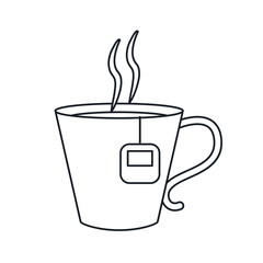 Tea cup icon. Tea time drink breakfast and beverage theme. Isolated design. Vector illustration