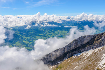 Fototapeta premium The Swiss Alps from the Pilatus Peak.