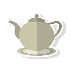 Tea pot icon. Tea time drink breakfast and beverage theme. Isolated design. Vector illustration