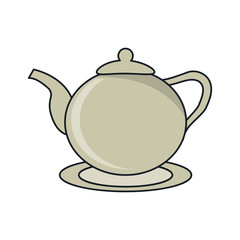 Tea pot icon. Tea time drink breakfast and beverage theme. Isolated design. Vector illustration