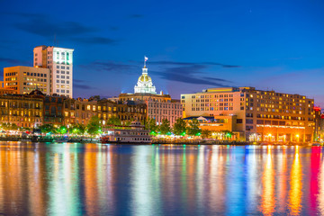 Fototapeta premium Historic District waterfront of Savannah, Georgia