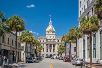 Foto op Canvas The golden dome of the Savannah City Hall in Savannah © f11photo