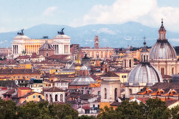 Fototapeta na wymiar Skyline of Rome, Italy