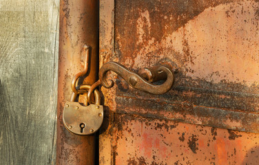 Old rusty padlock