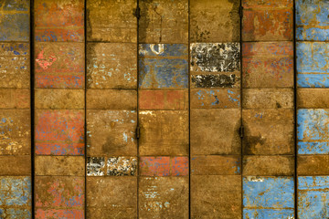 Rusted folding metal gate, Mandalay, Myanmar