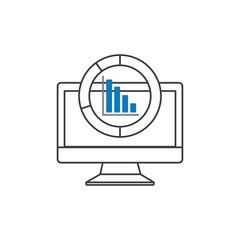 monitor computer with seo icon vector illustration design