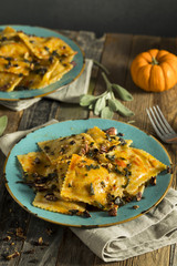 Homemade Pumpkin Ravioli with Butter Sauce
