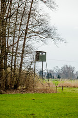 wildlife observation point. Shooting lodge.  Hunters high tower.