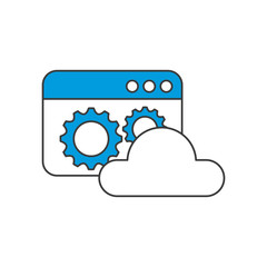 template windows with seo icon vector illustration design