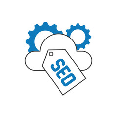 cloud and gears with seo icon vector illustration design