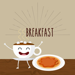delicious and nutritive breakfast character vector illustration design