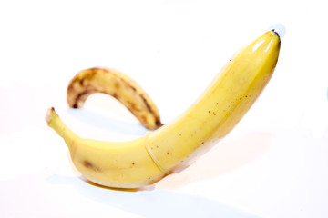 Banana with a condom.