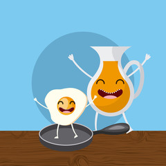 delicious and nutritive breakfast character vector illustration design