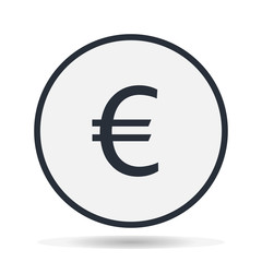 Euro money flat icon vector illustration.