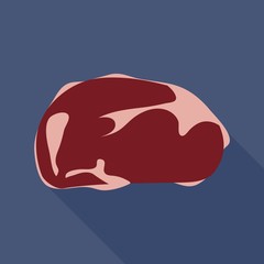 Beef flat icon on isolated transparent background.	