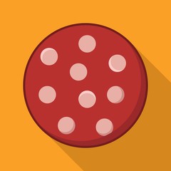 Salami flat icon on isolated transparent background.	