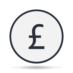 Pound icon in a flat design. Money vector illustration.