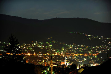 Sarajevo panorama at night