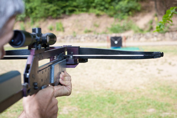 Targeting with a scoped crossbow