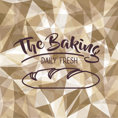 Bread icon. Bakery food daily and fresh theme. Polygonal background. Vector illustration