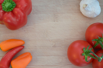 Vegetables on cutting board