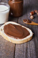 toast with hazelnut spread