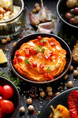 Hummus with roasted peppers