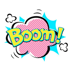 Popart comic speech bubble boom effects vector. © partyvector