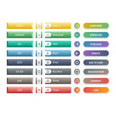 Web buttons vector icons.