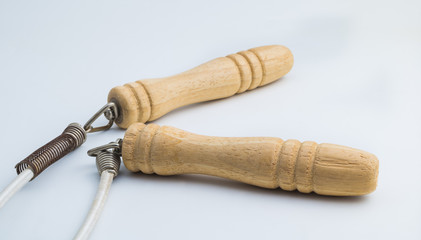 Isolated old jump rope on white background