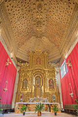 SEGOVIA, SPAIN, APRIL - 14, 2016: The Sanctuary of church Monasterio de San Antonio el Real with...
